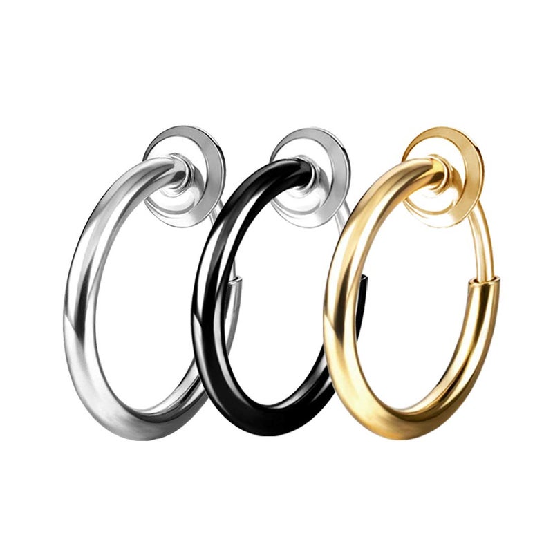 COCHARM Fake Nose Ring Non Piercing Nose Hoop Fake Faux Septum Jewelry Fake Lip Rings Unpierced Clicp on Nose Hoop Non Piercing Earrings - Image 1